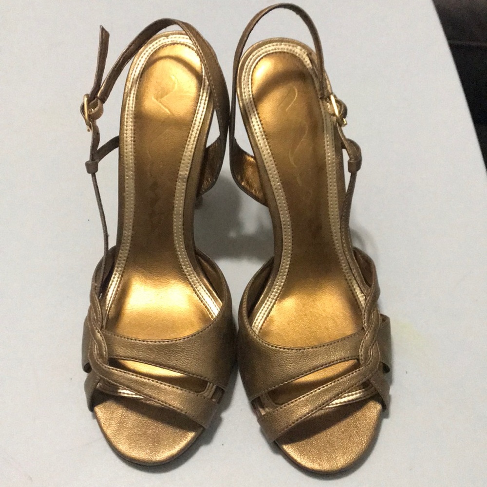 Nina gold sling back
